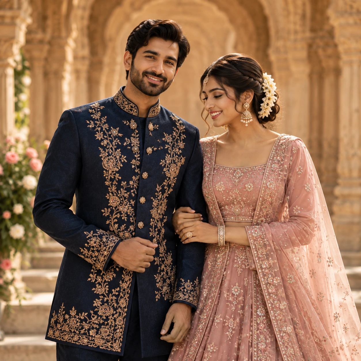 Indo-Western category — couple in indo-western occasionwear