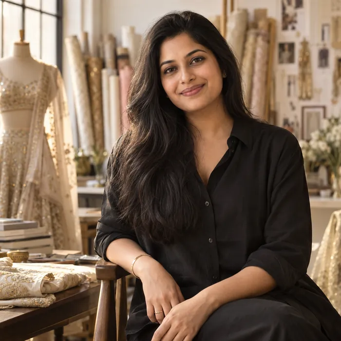 Anaya Rao, Contemporary Ethnic designer, in her studio