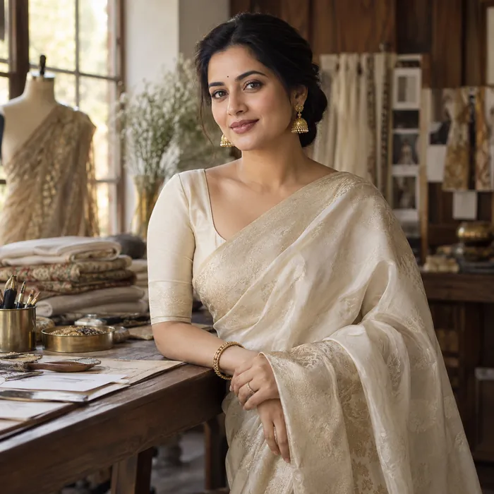 Meera Kapoor, Bridal Couture designer, in her studio