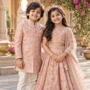 Matching Sibling Set in blush and peach