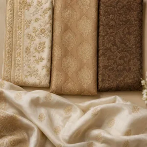 Embroidered fabric swatches for a custom design